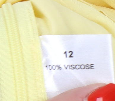 Womens UK Size 12 Therapy Yellow Basic Blouse