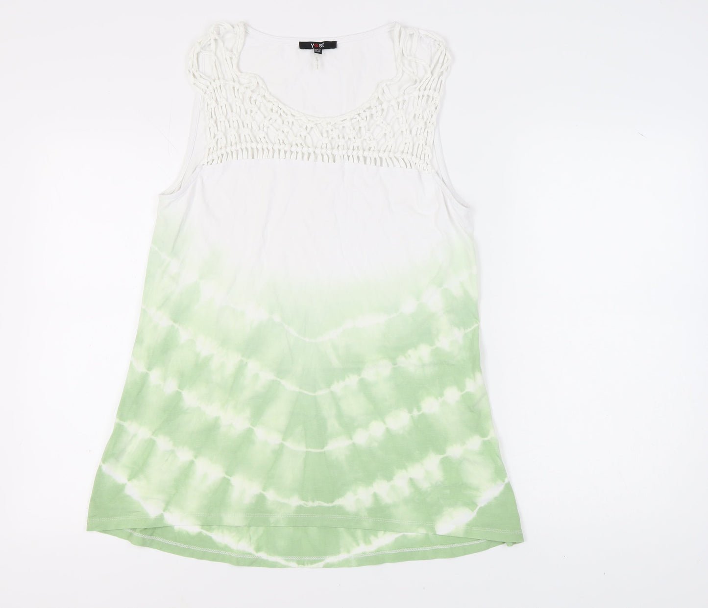 Womens UK Size 12 Yest Green Basic Tank
