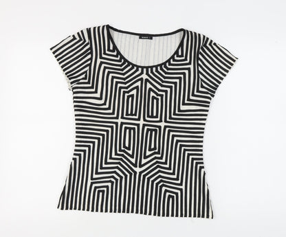 Womens UK Size 10 Roman Black Basic T-Shirt