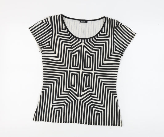 Womens UK Size 10 Roman Black Basic T-Shirt