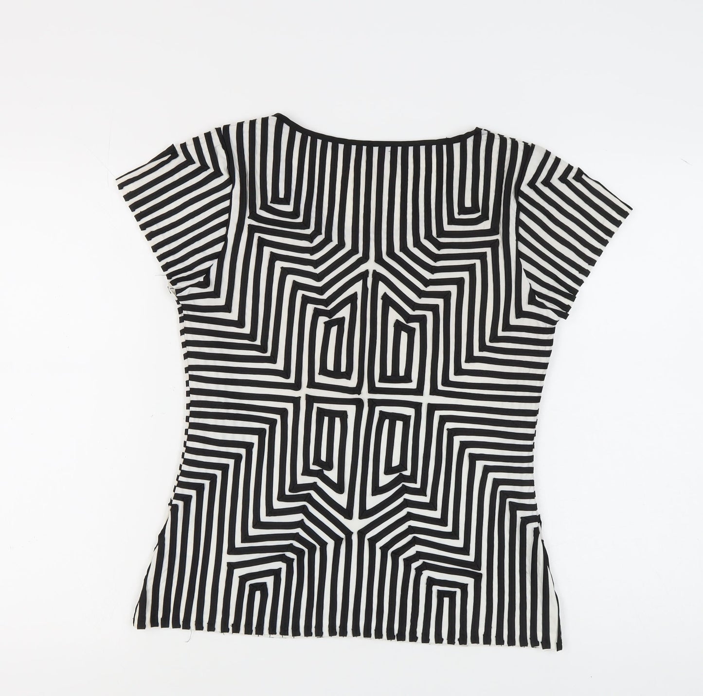 Womens UK Size 10 Roman Black Basic T-Shirt