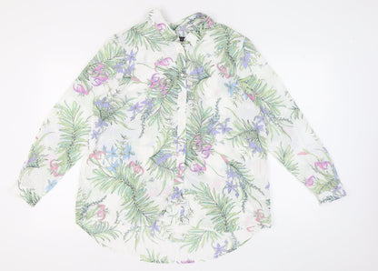 Womens UK Size 18 Marks and Spencer Ivory Basic Button-Up