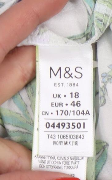Womens UK Size 18 Marks and Spencer Ivory Basic Button-Up