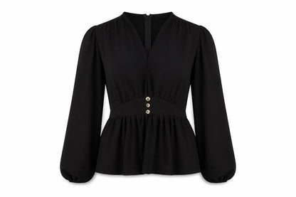 Womens UK Size 10 PRETTYLITTLETHING Black Basic Blouse