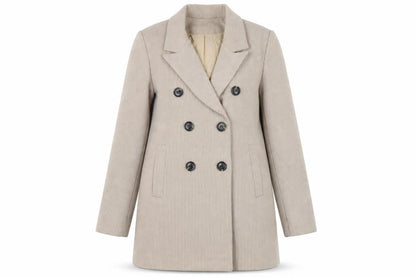 Boohoo Women's Beige Check Pea Coat Size 12