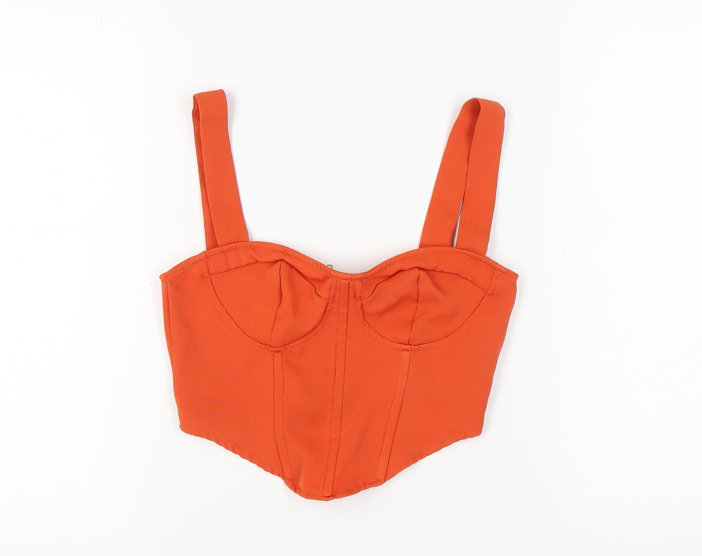 Womens UK Size 8 PRETTYLITTLETHING Orange Cropped Tank