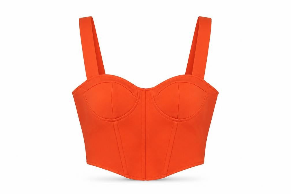 Womens UK Size 8 PRETTYLITTLETHING Orange Cropped Tank