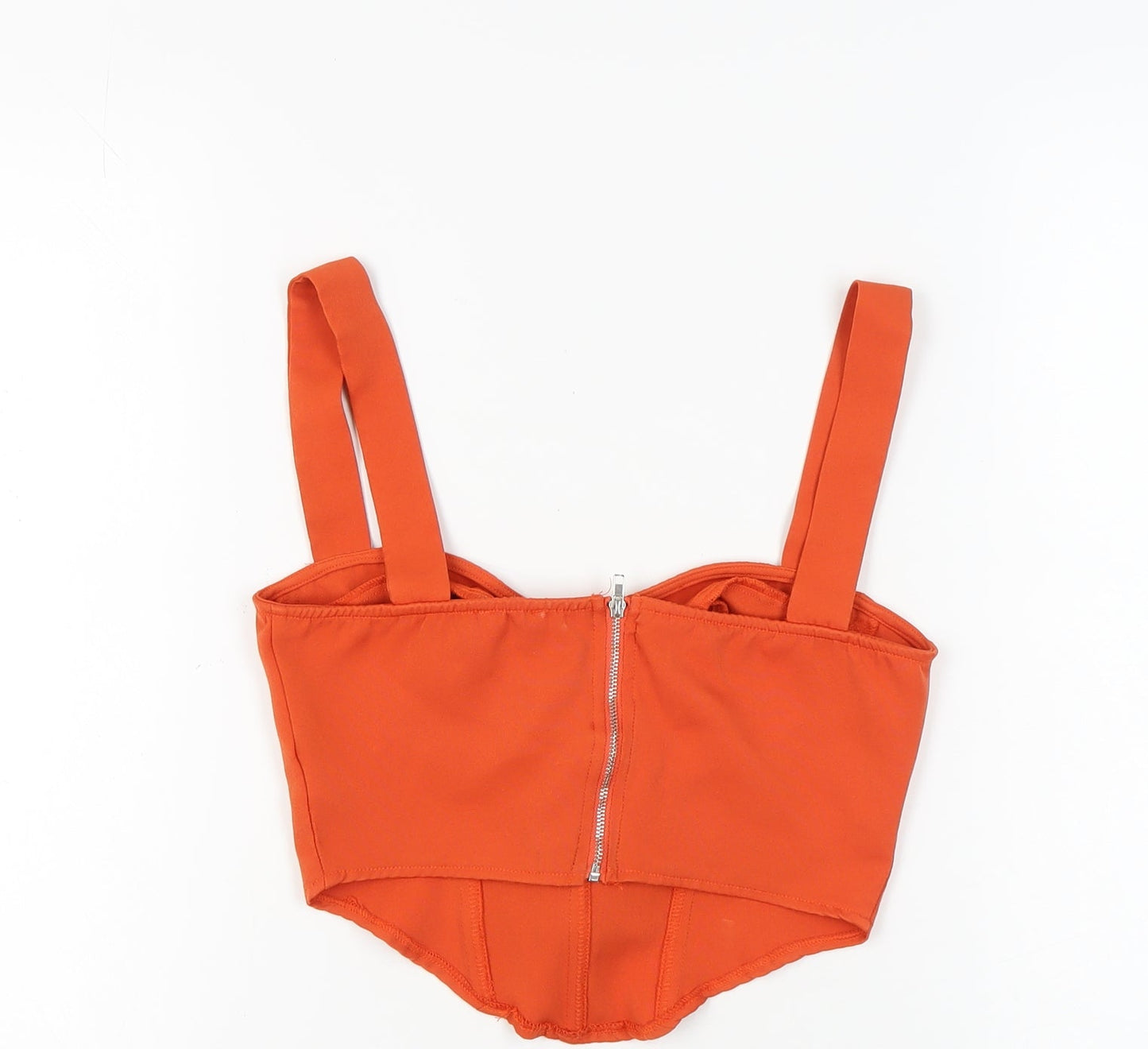 Womens UK Size 8 PRETTYLITTLETHING Orange Cropped Tank