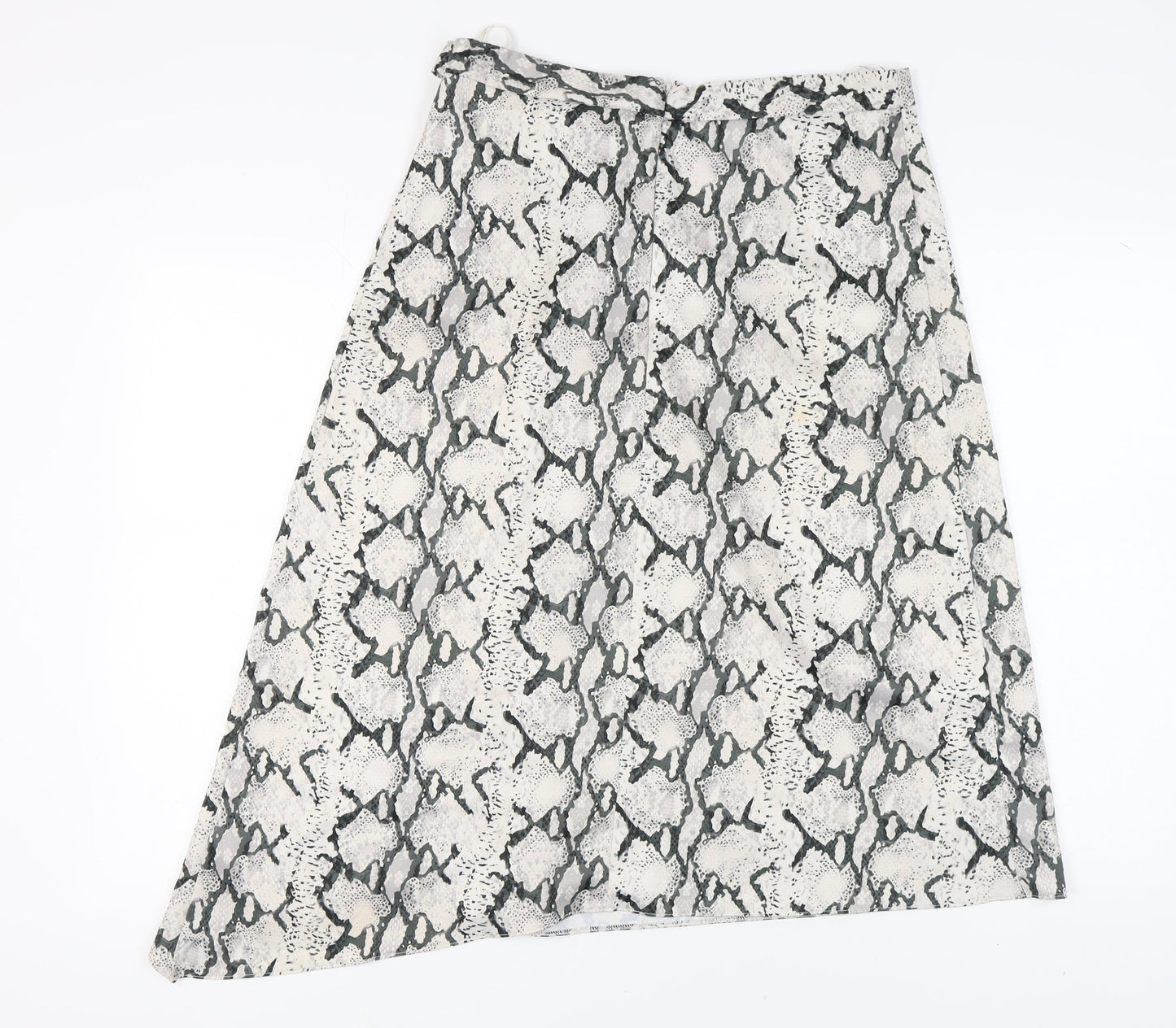 Miss Selfridge Women's Grey Animal Print A-Line Skirt - Size 14