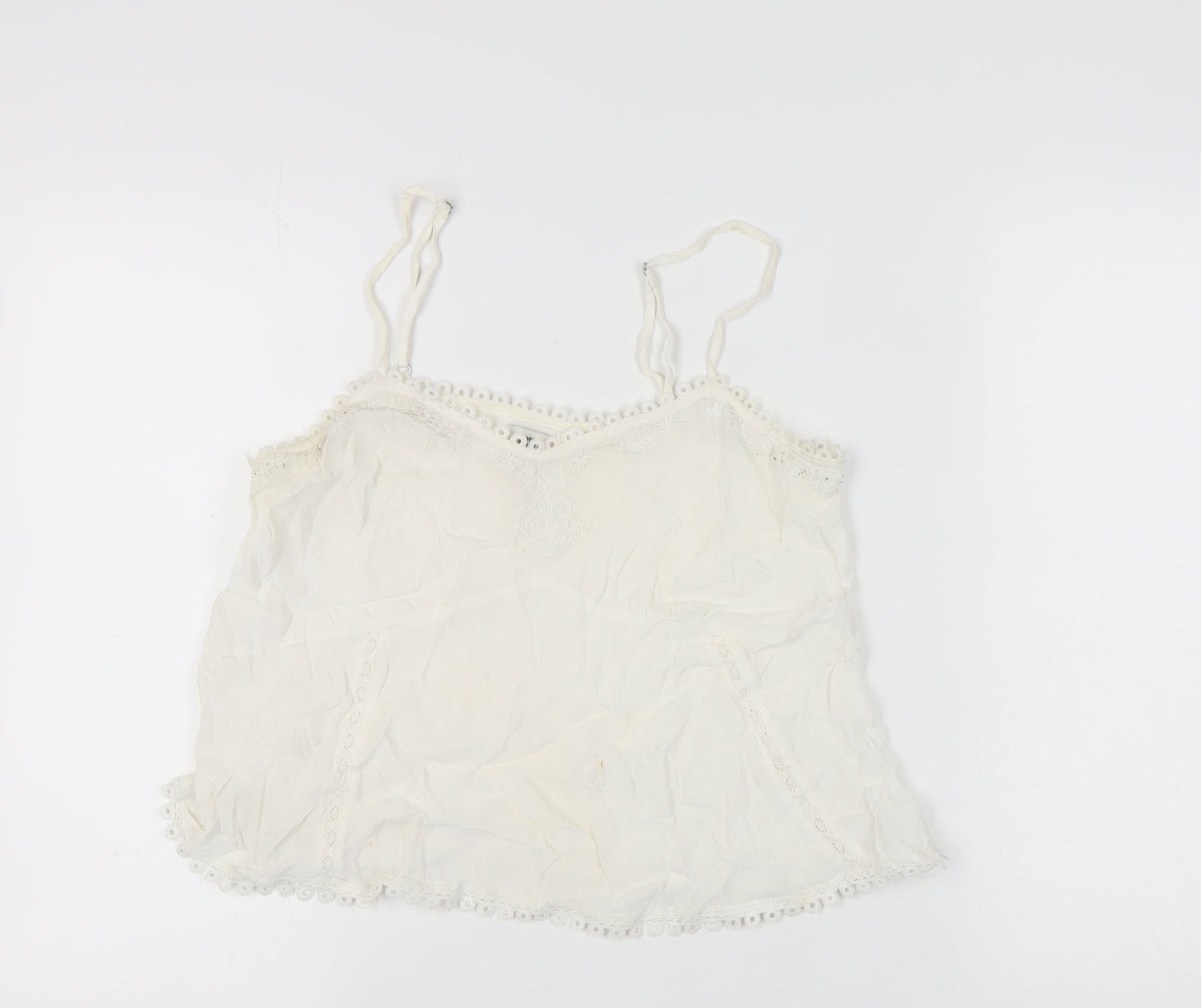 Womens UK Size 10 River Island White Camisole Tank