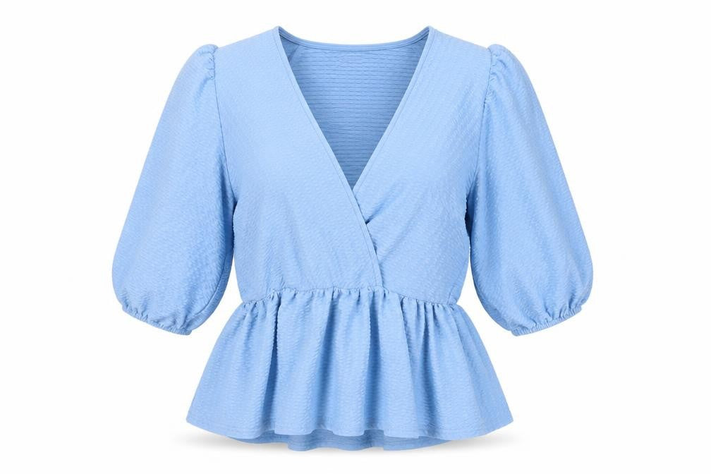 Womens UK Size 12 ASOS DESIGN Blue Wrap Blouse