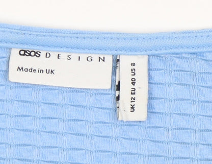 Womens UK Size 12 ASOS DESIGN Blue Wrap Blouse