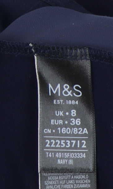 Womens UK Size 8 Marks and Spencer Blue Basic Blouse