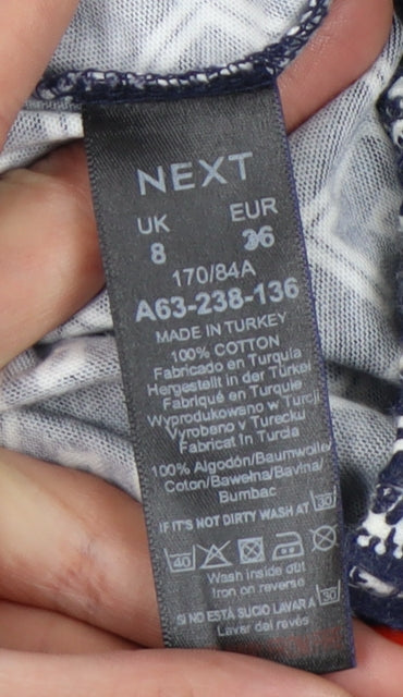 Next Women's Blue Geometric Playsuit, Size 8