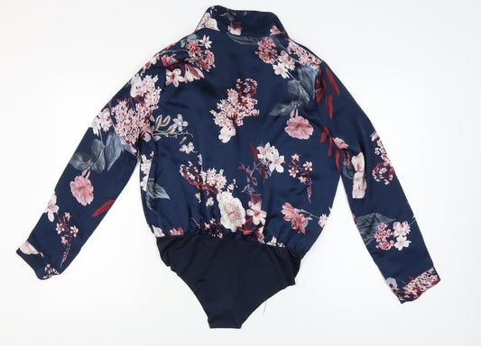 Girl in Mind Women's Blue Floral Bodysuit Size 14