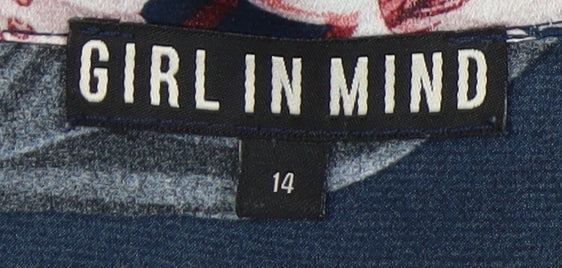 Girl in Mind Women's Blue Floral Bodysuit Size 14