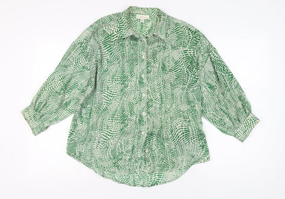 Womens UK Size 8 Topshop Green Basic Button-Up