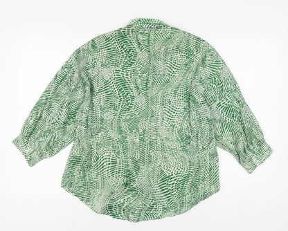 Womens UK Size 8 Topshop Green Basic Button-Up