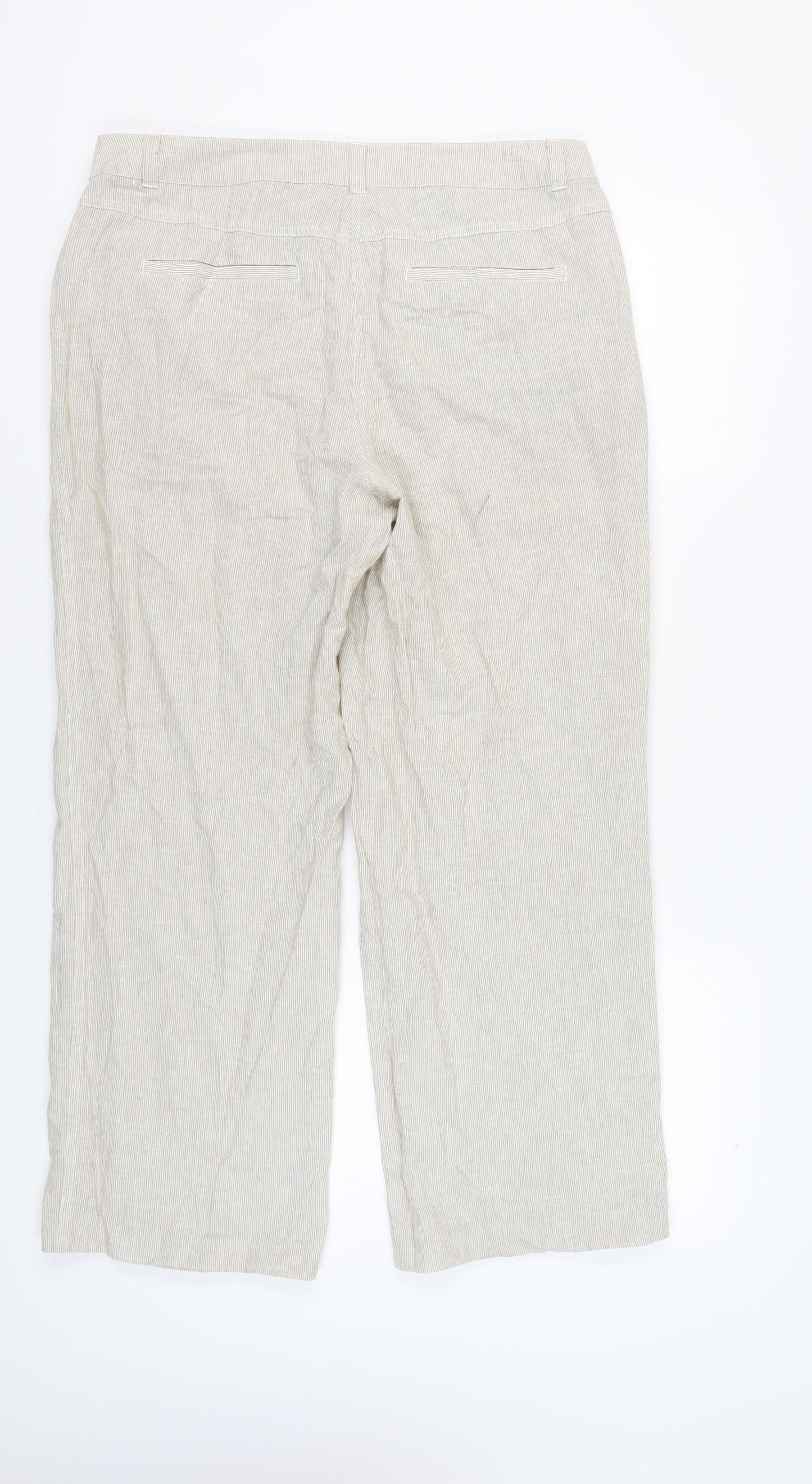 Womens UK Size 16 M&Co Regular Fit Casual Beige Trousers