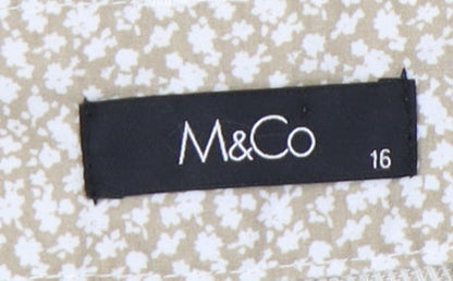 Womens UK Size 16 M&Co Regular Fit Casual Beige Trousers