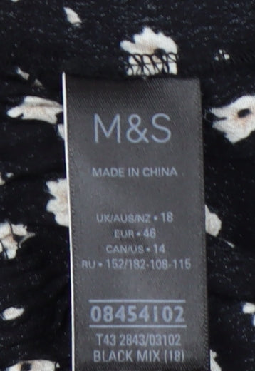 Womens UK Size 18 Marks and Spencer Black Basic Blouse