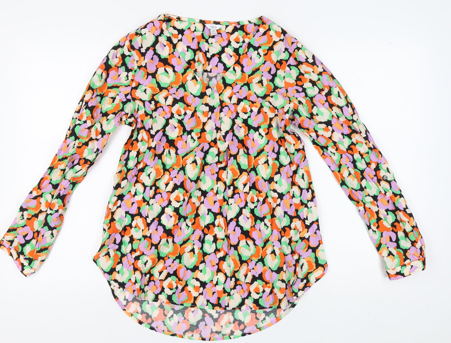 M&Co Women's Multicoloured Long Sleeve Top Size 12