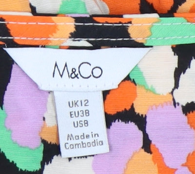 M&Co Women's Multicoloured Long Sleeve Top Size 12