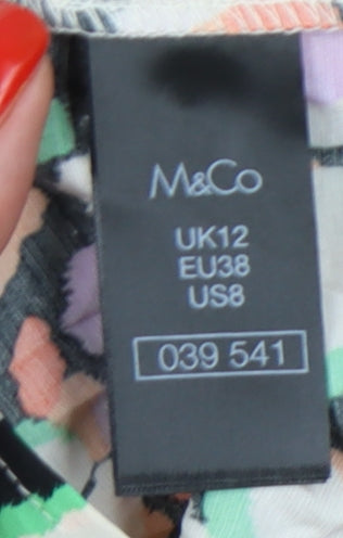 M&Co Women's Multicoloured Long Sleeve Top Size 12