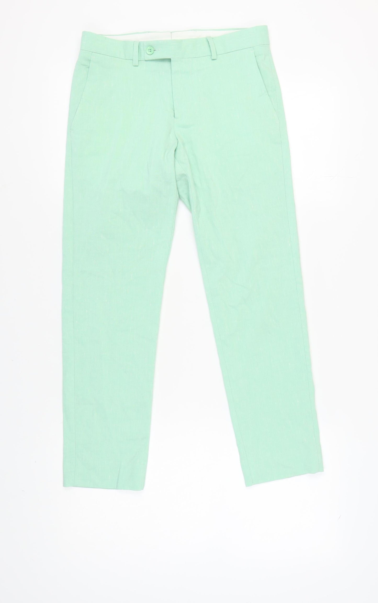 boohooMAN Men's Green Chino Trousers, Size 28