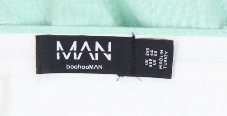 boohooMAN Men's Green Chino Trousers, Size 28