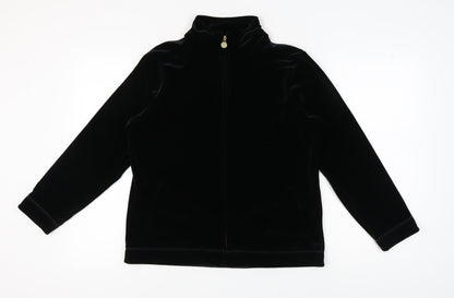 Womens UK Size 14 Marks and Spencer Black Full Zip Sweatshirt