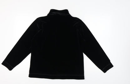 Womens UK Size 14 Marks and Spencer Black Full Zip Sweatshirt