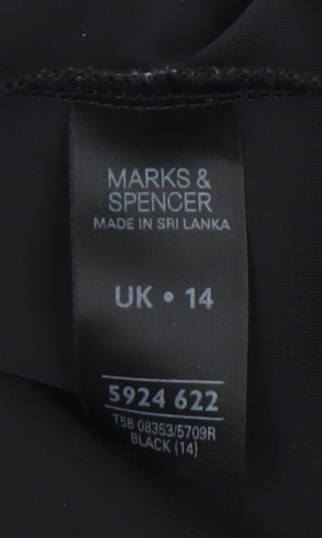 Womens UK Size 14 Marks and Spencer Black Full Zip Sweatshirt