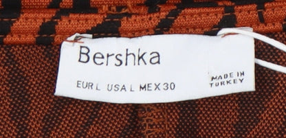 Bershka Women's Orange Zebra Slip Dress Size 12