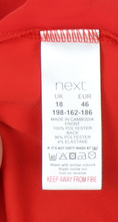 Womens UK Size 18 NEXT Red Wrap Blouse