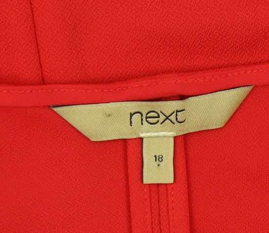 Womens UK Size 18 NEXT Red Wrap Blouse