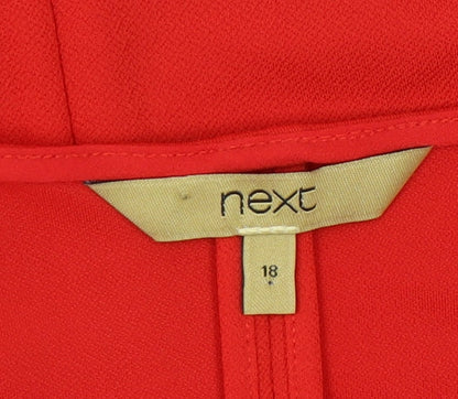 Womens UK Size 18 NEXT Red Wrap Blouse