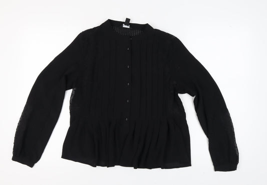 New Look Women's Black Collared Blouse Size 14