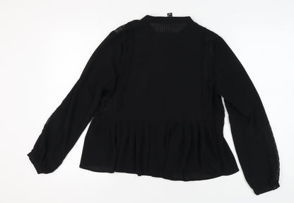 New Look Women's Black Collared Blouse Size 14