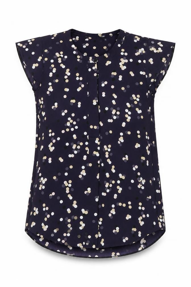 Womens UK Size 8 Paraphrase Blue Basic Blouse