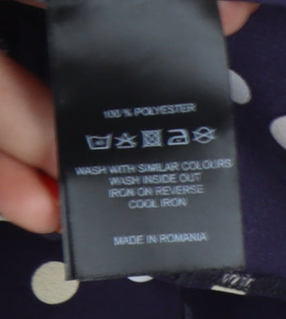 Paraphrase Womens Blue Polka Dot Blouse Size 8