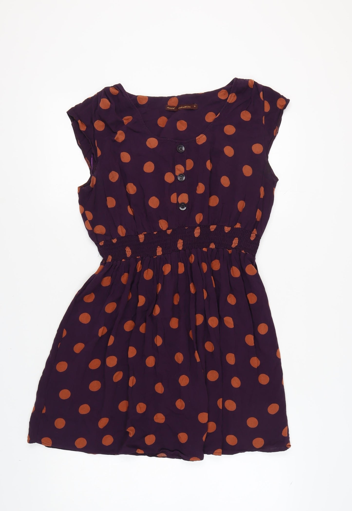 Next Women's Purple Polka Dot A-Line Dress, Size 12