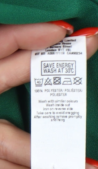 Dorothy Perkins Women's Green Lace A-Line Dress - Size 6