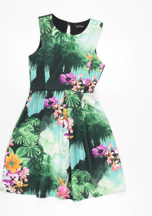 Miss Selfridge Women's Multicoloured Fit & Flare Dress