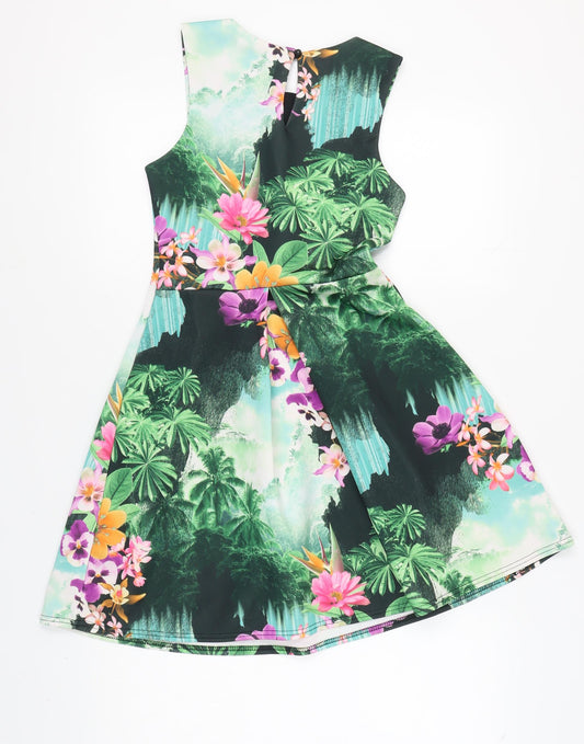 Miss Selfridge Women's Multicoloured Fit & Flare Dress