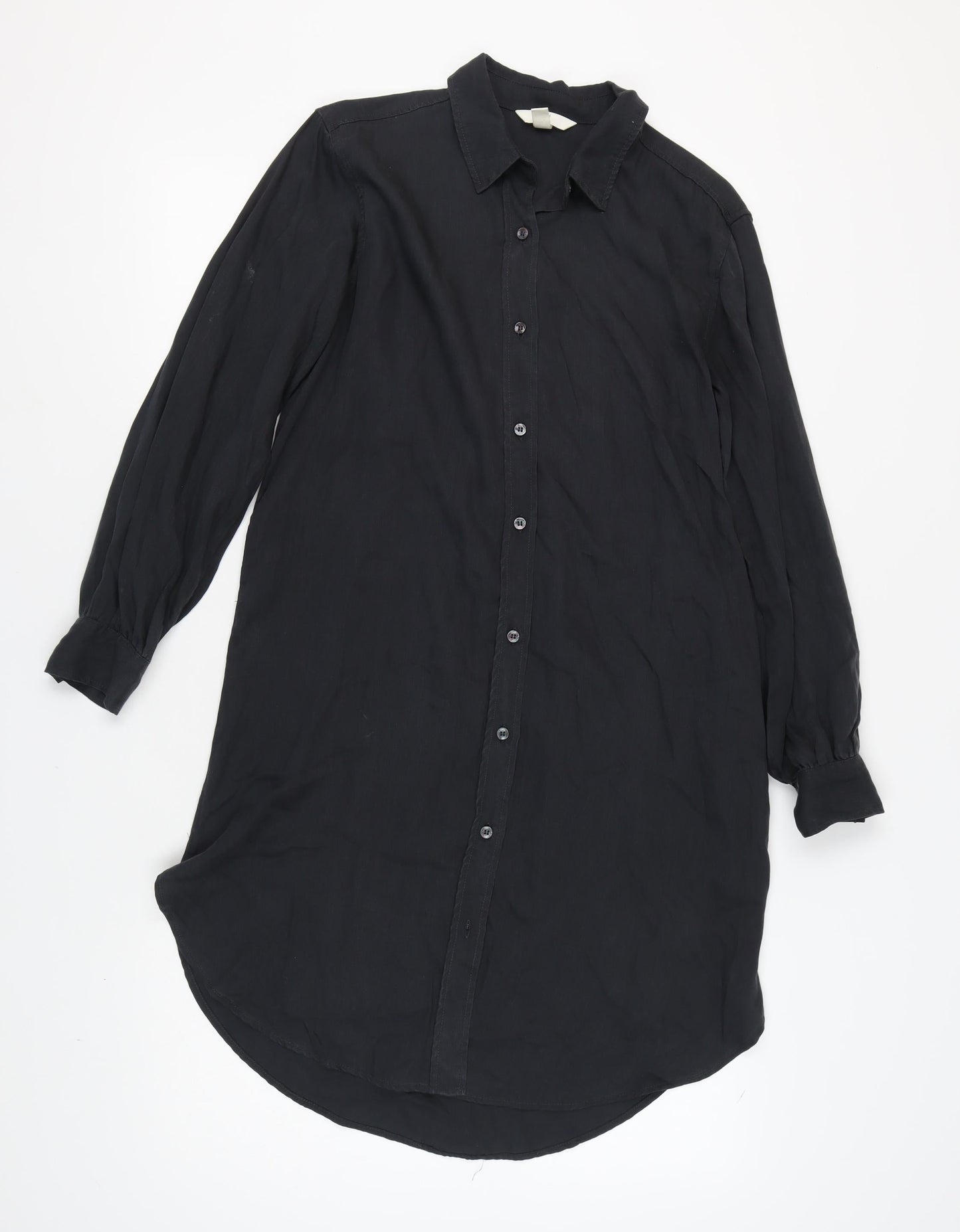 H&M Women's Black Shirt Dress, Size 8 Long Sleeve
