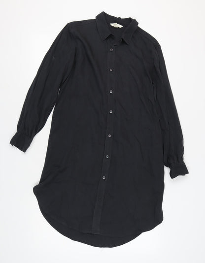 H&M Women's Black Shirt Dress, Size 8 Long Sleeve