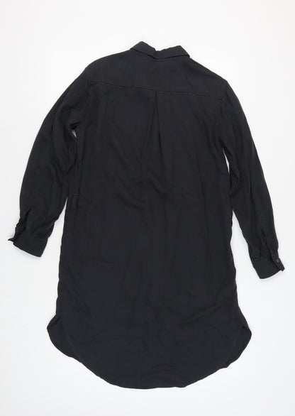 H&M Women's Black Shirt Dress, Size 8 Long Sleeve