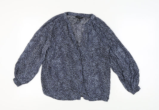 New Look Women's Multicoloured Animal Print Blouse Size 8