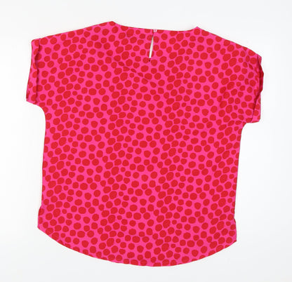 Womens UK Size 14 Roman Pink Basic Blouse